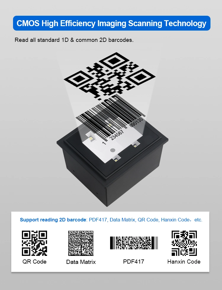 OEM 2D RS232 USB Qr Code NFC Card Barcode Scanner for Supermarket
