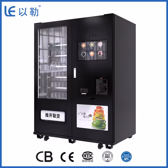 Combo Coffee and Sack Can Bottle Vending Machine Le209c