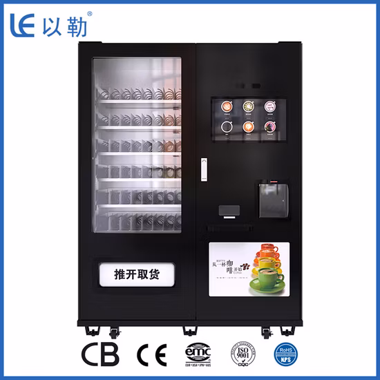Combo Coffee and Sack Can Bottle Vending Machine Le209c