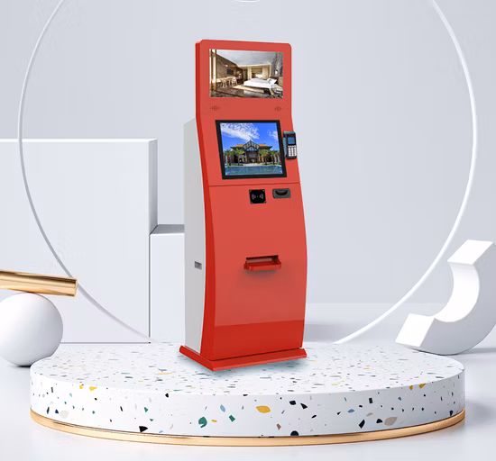 Quiosco de pago de autoservicio con dispensador de tarjetas e impresora para centro comercial, hotel y sala de juegos