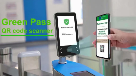 Green Pass Ra08t Reconocimiento facial Tiempo Asistencia Control de acceso Green Pass Verificación de certificado de código de la UE Escáner de tarjeta Qr