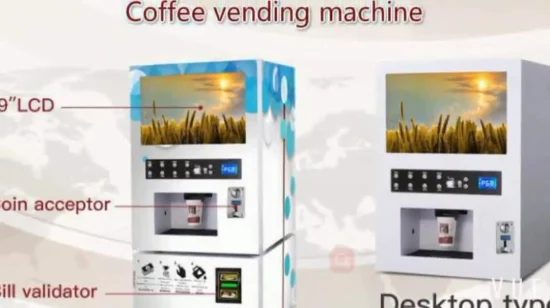 Máquina expendedora de jugo, leche y café las 24 horas con validador de billetes
